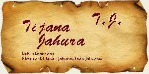 Tijana Jahura vizit kartica